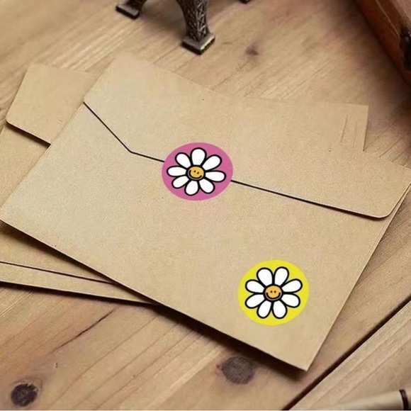 🌼COLORFUL DAISY🌼 500pcs ROUND STICKER ROLL 🌟NWT🌟 - Picture 3 of 6